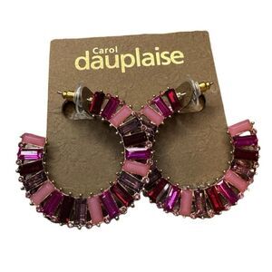 Carol Dauplaise Pink Crystal Earrings